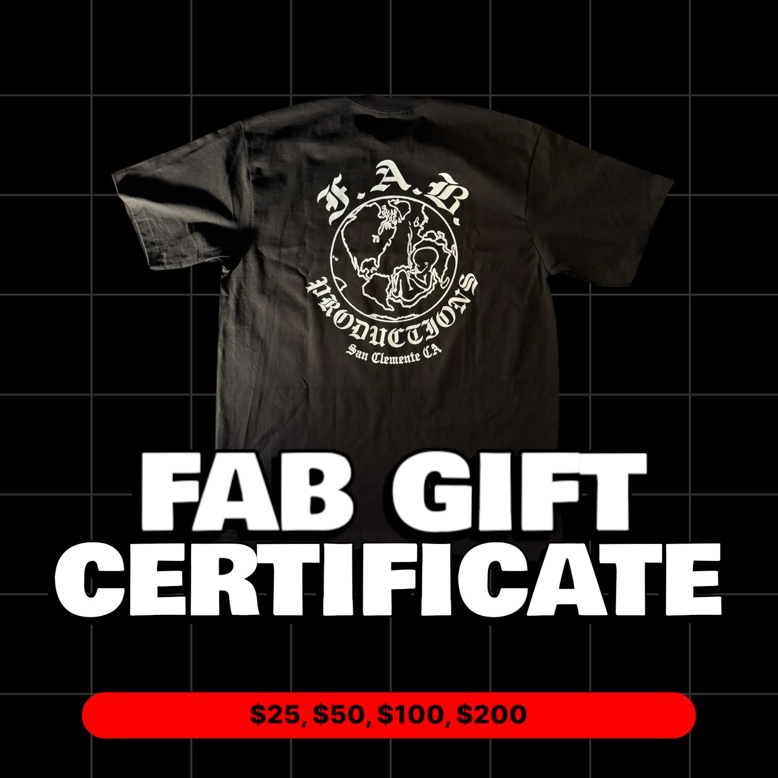FAB GIFT CERTIFICATE - FAB PRODUCTIONS